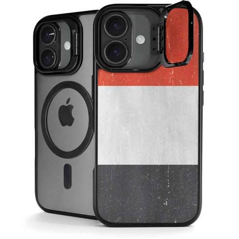 Yemen Flag Distressed iPhone 17 Kickstand Case
