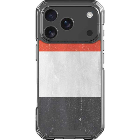 Yemen Flag Distressed iPhone 17 Pro Clear Case