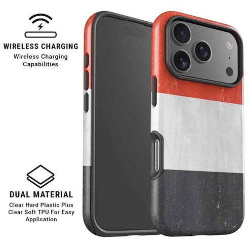 Yemen Flag Distressed iPhone 17 Pro Max Magsafe Impact Case