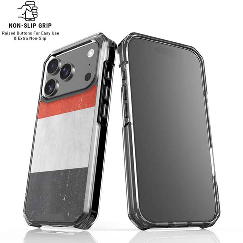 Yemen Flag Distressed iPhone 18 Pro Clear Case