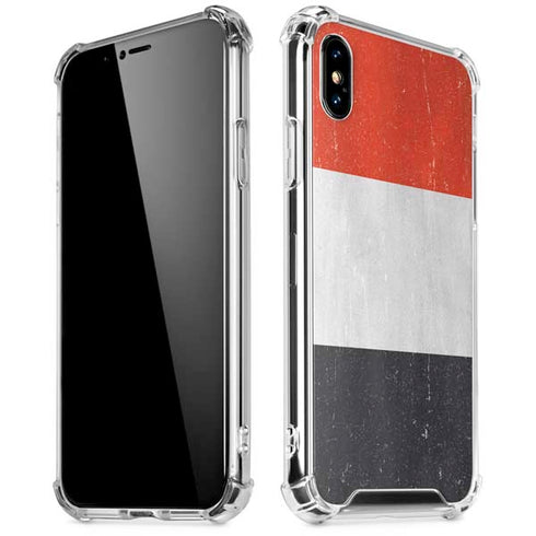 Yemen Flag Distressed iPhone X/XS Clear Case