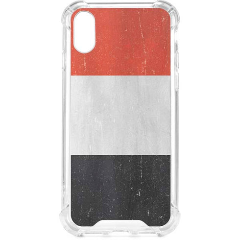 Yemen Flag Distressed iPhone XS Clear Case