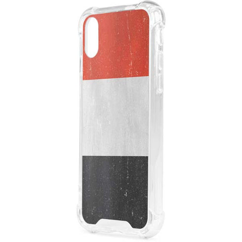 Yemen Flag Distressed iPhone XS Clear Case