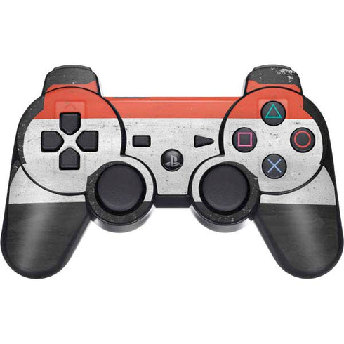 Yemen Flag Distressed PS3 Dual Shock wireless controller Skin