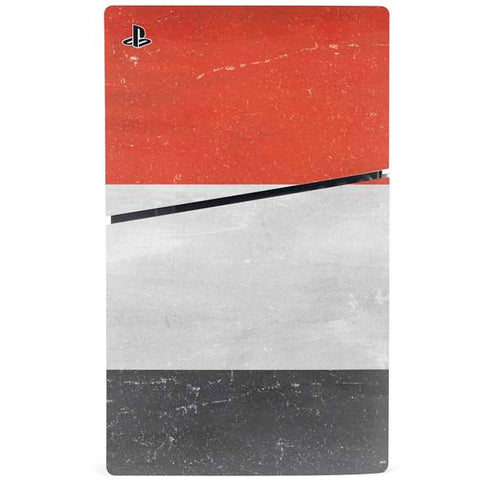 Yemen Flag Distressed PS5 Slim Digital Edition Console Skin
