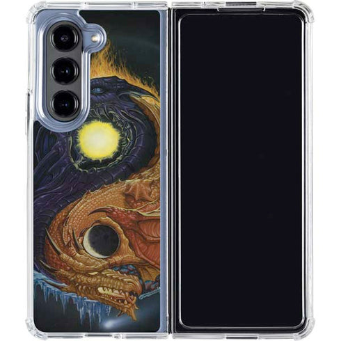 Yin Yang Dragon by Ed Beard Jr Galaxy Z Fold5 5G Clear Case