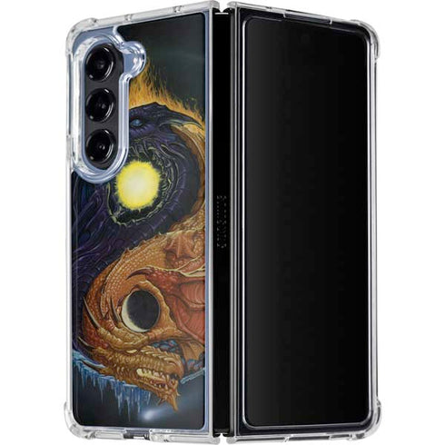 Yin Yang Dragon by Ed Beard Jr Galaxy Z Fold5 5G Clear Case