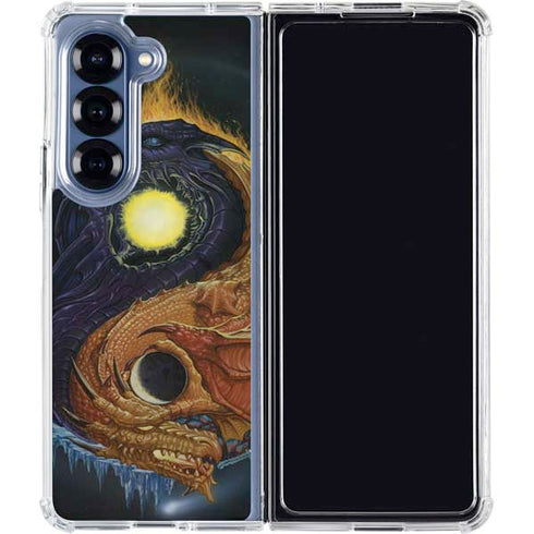 Yin Yang Dragon by Ed Beard Jr Galaxy Z Fold6 Clear Case