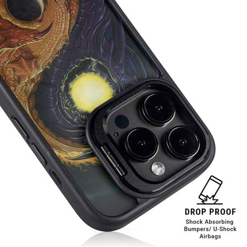 Yin Yang Dragon by Ed Beard Jr iPhone 15 Pro Kickstand Case