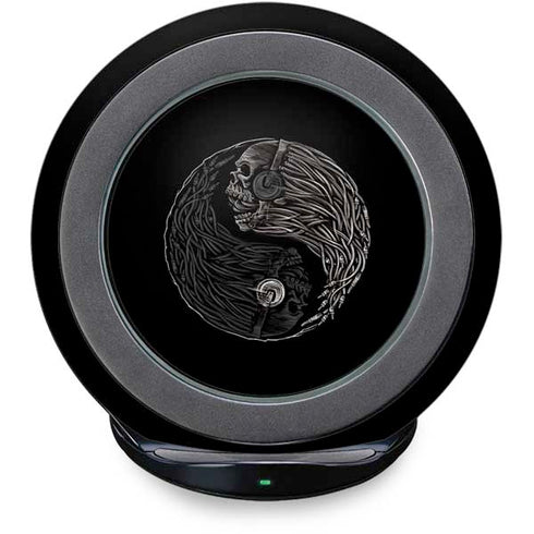 Liquid Blue Yin Yang Music Skulls Fast Charge Wireless Charging Stand Skin