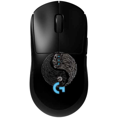 Liquid Blue Yin Yang Music Skulls G Pro Wireless Gaming Mouse Skin