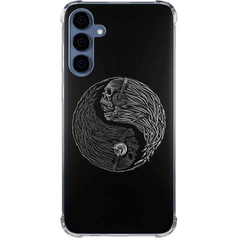 Liquid Blue Yin Yang Music Skulls Galaxy A55 5G Clear Case