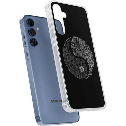 Liquid Blue Yin Yang Music Skulls Galaxy A55 5G Clear Case