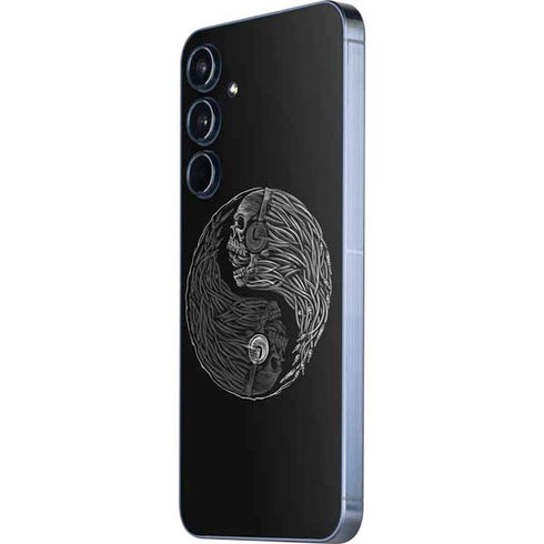 Liquid Blue Yin Yang Music Skulls Galaxy A55 5G Skin