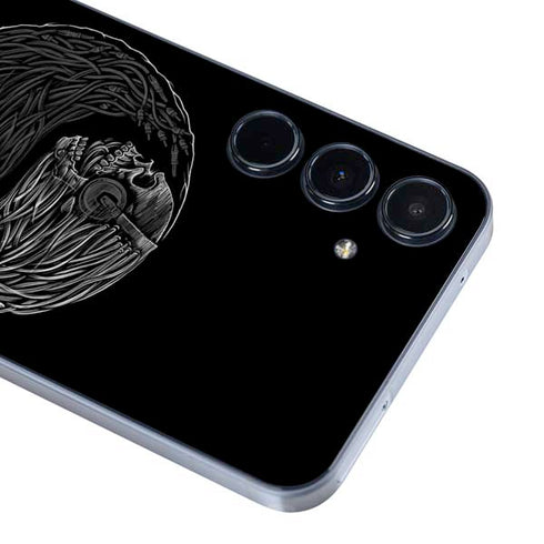 Liquid Blue Yin Yang Music Skulls Galaxy A55 5G Skin