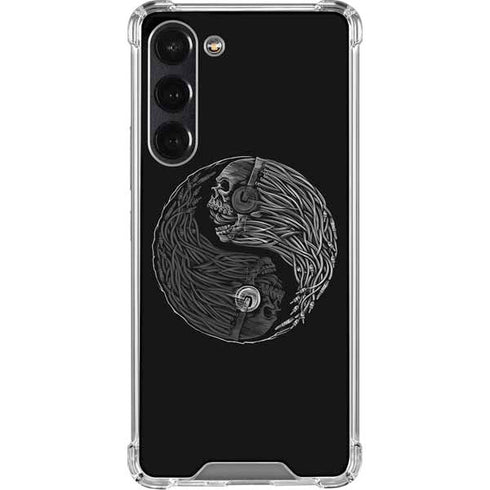 Liquid Blue Yin Yang Music Skulls Galaxy S24 FE Clear Case