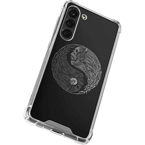 Liquid Blue Yin Yang Music Skulls Galaxy S24 FE Clear Case