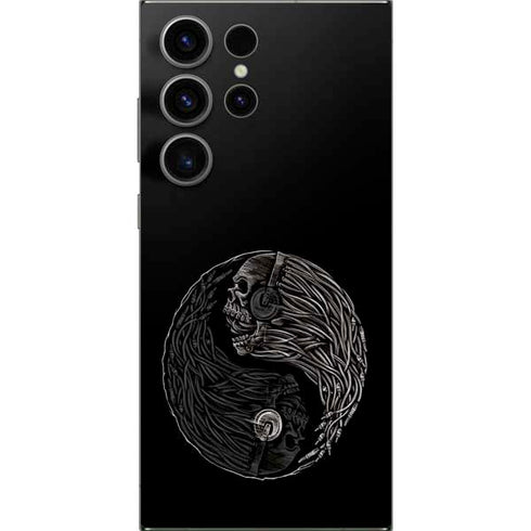 Liquid Blue Yin Yang Music Skulls Galaxy S25 Ultra Skin