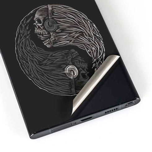 Liquid Blue Yin Yang Music Skulls Galaxy S25 Ultra Skin