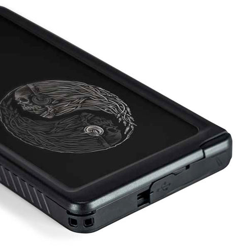 Liquid Blue Yin Yang Music Skulls Galaxy S24 Ultra Waterproof Case