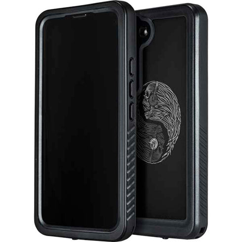 Liquid Blue Yin Yang Music Skulls Galaxy S24 Waterproof Case