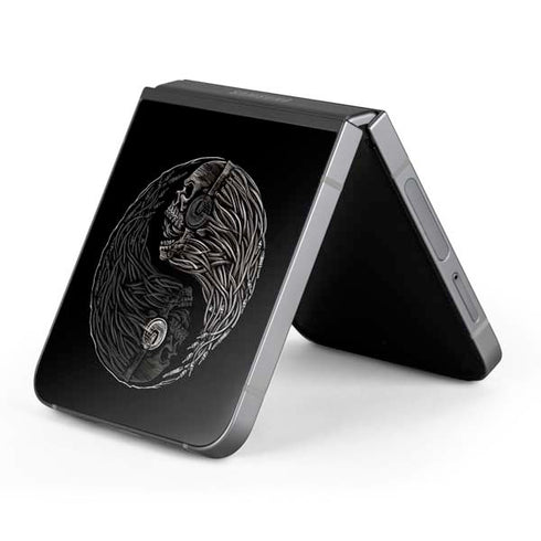 Liquid Blue Yin Yang Music Skulls Galaxy Z Flip6 Skin