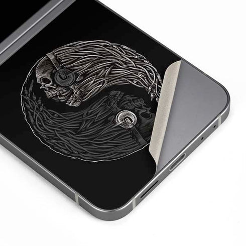 Liquid Blue Yin Yang Music Skulls Galaxy Z Flip6 Skin