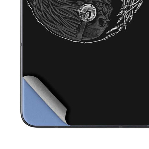Liquid Blue Yin Yang Music Skulls Galaxy Z Fold5 5G Skin