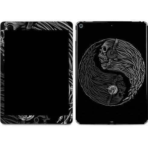 Liquid Blue Yin Yang Music Skulls iPad Skins