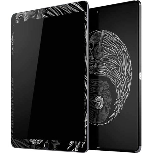 Liquid Blue Yin Yang Music Skulls iPad Skins