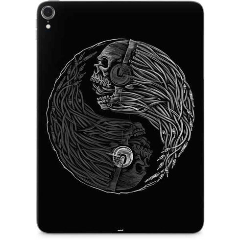 Liquid Blue Yin Yang Music Skulls Apple iPad Pro Skin