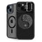 Liquid Blue Yin Yang Music Skulls iPhone 15 Kickstand Case