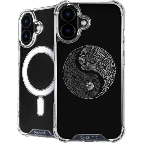 Liquid Blue Yin Yang Music Skulls iPhone 16 MagSafe Case