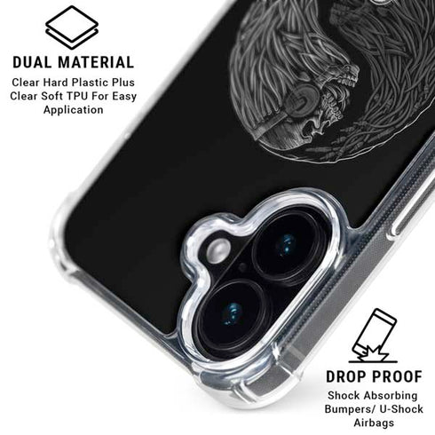 Liquid Blue Yin Yang Music Skulls iPhone 16 MagSafe Case