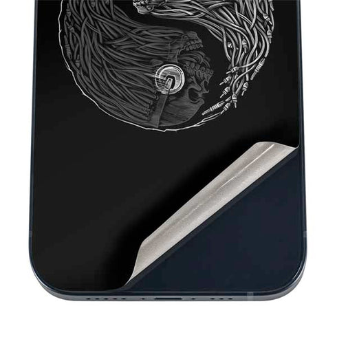 Liquid Blue Yin Yang Music Skulls iPhone 16 Skin