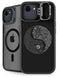 Liquid Blue Yin Yang Music Skulls iPhone 16e Kickstand Case