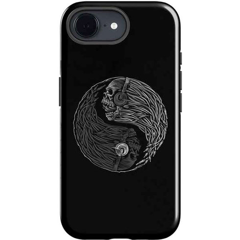 Liquid Blue Yin Yang Music Skulls iPhone 16e Impact Case