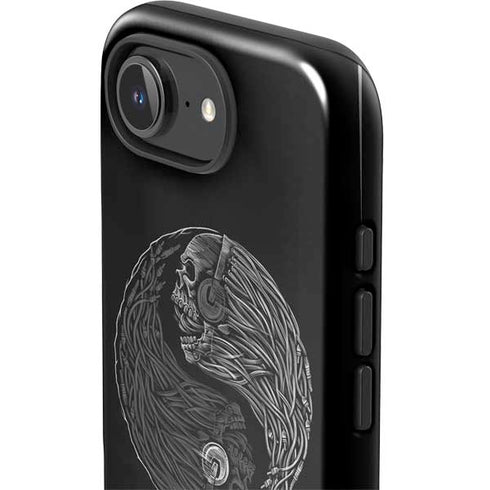 Liquid Blue Yin Yang Music Skulls iPhone 16e Impact Case
