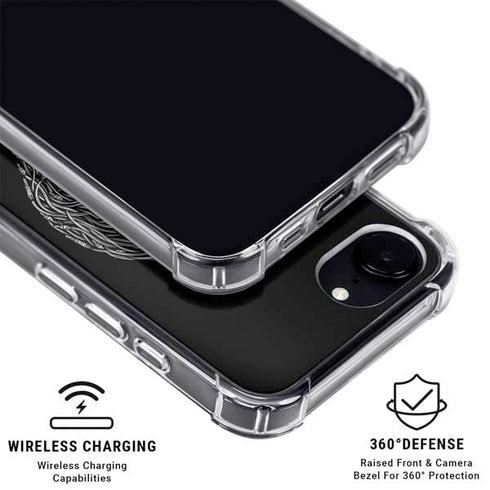 Liquid Blue Yin Yang Music Skulls iPhone 16e MagSafe Case