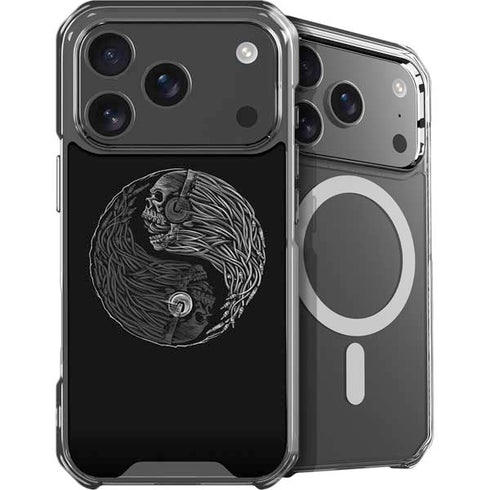 Liquid Blue Yin Yang Music Skulls iPhone 18 Pro MagSafe Case