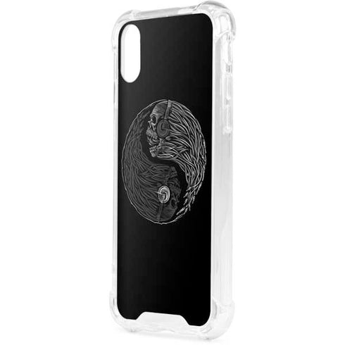 Liquid Blue Yin Yang Music Skulls iPhone XS Clear Case
