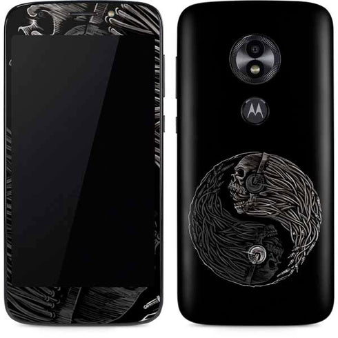 Liquid Blue Yin Yang Music Skulls Moto E5 Play Skin