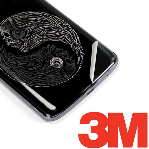 Liquid Blue Yin Yang Music Skulls Moto E5 Plus Skin