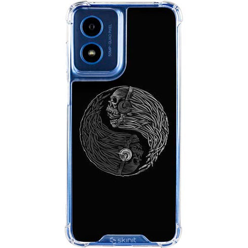 Liquid Blue Yin Yang Music Skulls Moto G Play 4G (2024) Clear Case