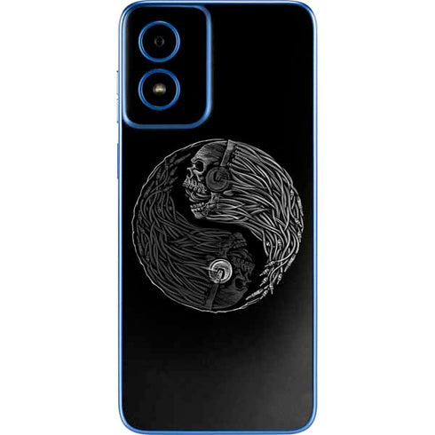 Liquid Blue Yin Yang Music Skulls Moto G Play 4G (2024) Skin