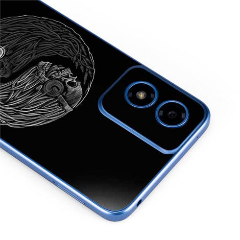 Liquid Blue Yin Yang Music Skulls Moto G Play 4G (2024) Skin