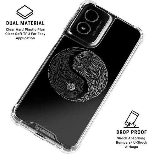 Liquid Blue Yin Yang Music Skulls Moto G Power 5G (2024) Clear Case