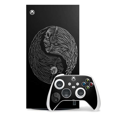 Liquid Blue Yin Yang Music Skulls Xbox Series X Skins