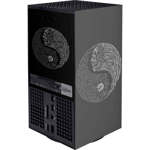 Liquid Blue Yin Yang Music Skulls XBox Series X Digital Edition Console Skin