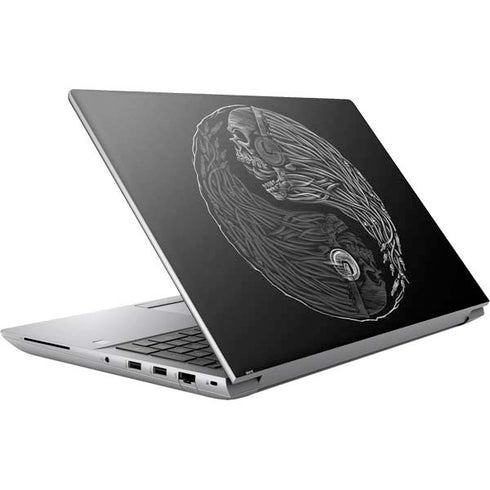 Liquid Blue Yin Yang Music Skulls HP ZBook Fury 16 G10 Skin